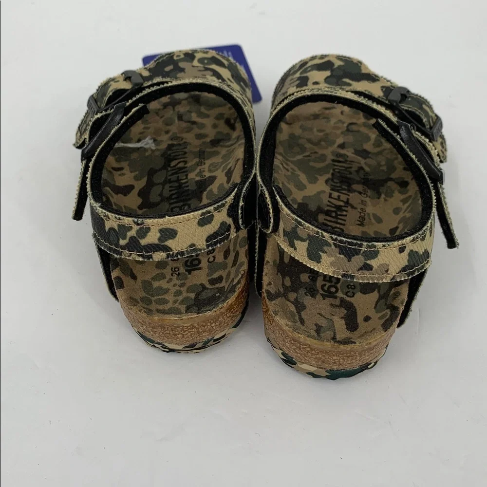 Birkenstock New York sandal camo khaki green back strap adjustable child 26 8